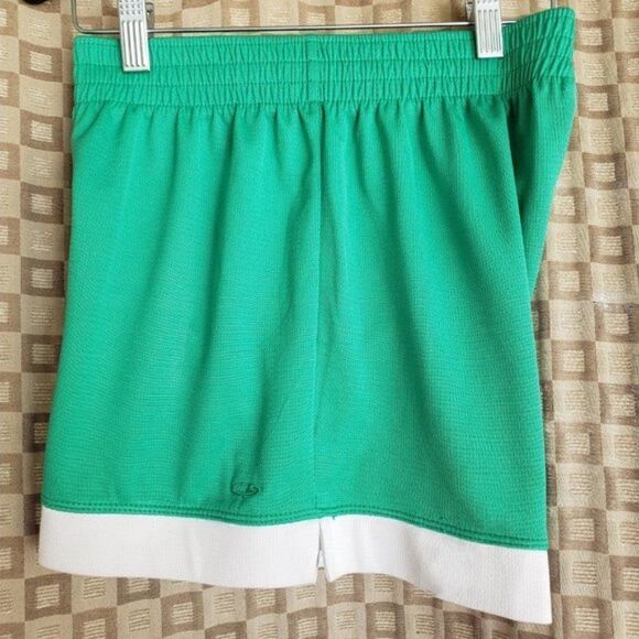 Girls Essential Athletic Shorts Green White Training Shorts Small - Picture 4 of 6